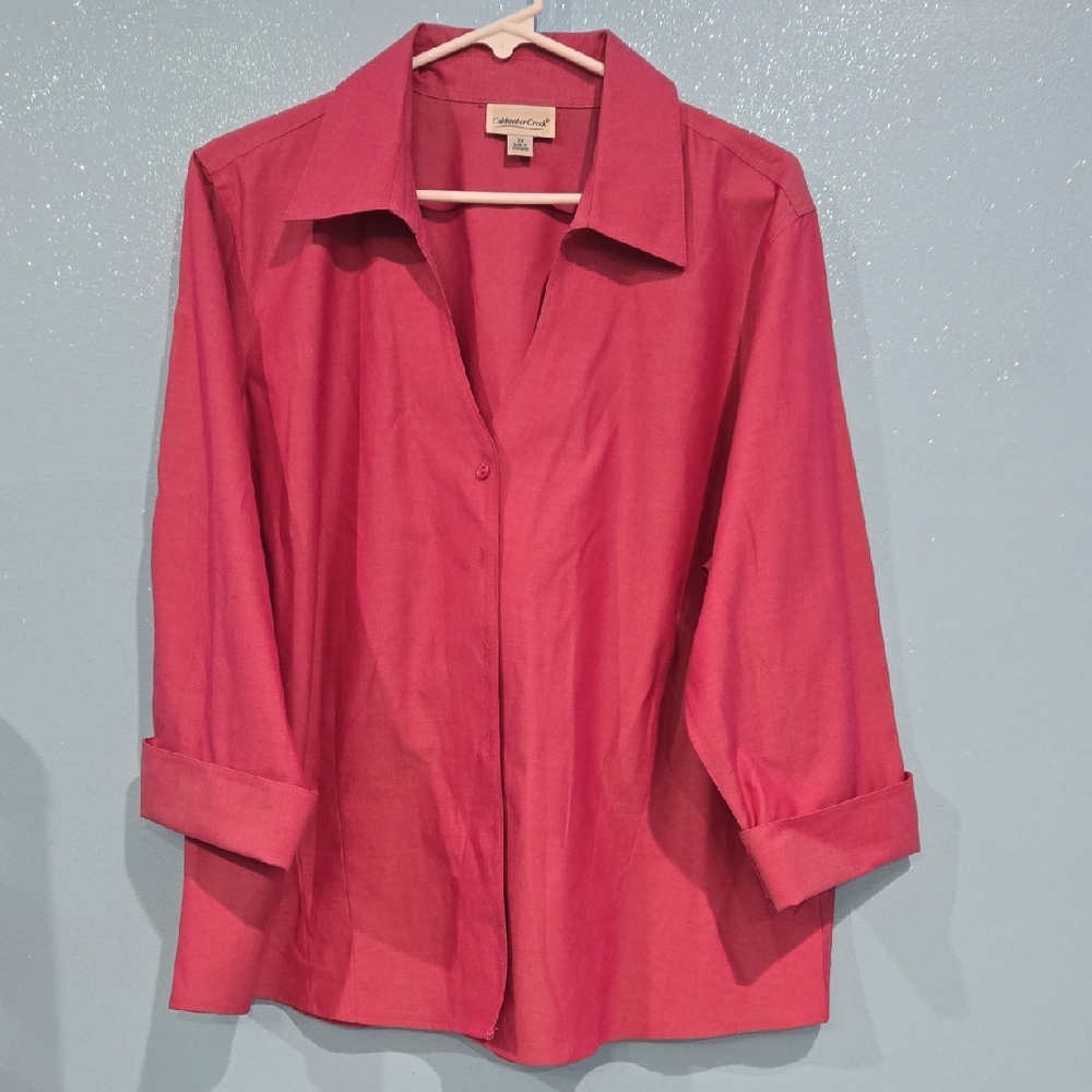 Coldwater Creek Vibrant Pink Button-Down Shirt
